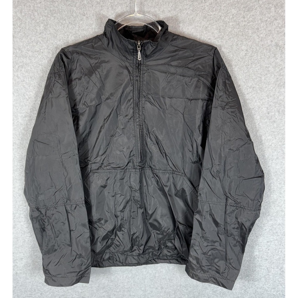 Nike Jacket Womens Large Black Windbreaker Half Zip Pullover Lightweight